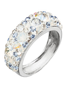 EVOLUTION GROUP Stříbrný prsten s krystaly Swarovski modrý 35031.3 light sapphire