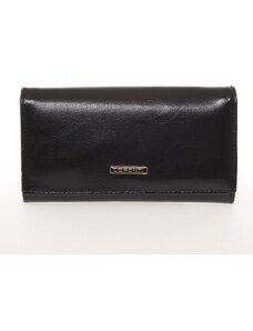 Módní dámská matná kožená peněženka černá - Lorenti GF112SL černá