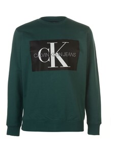 Pánská mikina Calvin Klein Jeans Mono Crew Sweater Zelená