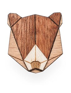 BeWooden Dřevěná brož Bear Brooch