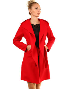 Glara Delší dámský kabát s kapucí