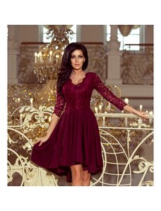 Luxusní dámské šaty Elegance bordó NUMOCO 210-1-L