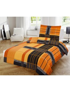 Bavlněné povlečení EXCLUSIVE design oranžová a černá