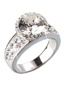 EVOLUTION GROUP Stříbrný prsten s krystaly bílý 35809.1