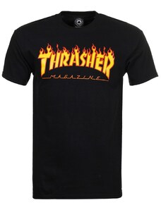 thrasher Pánské triko flame logo black