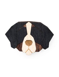 BeWooden Dřevěná brož ve tvaru psa Bernese Mountain Dog Brooch