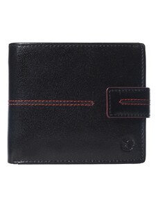 Pánská kožená peněženka Segali SG-150721 černá s červeným prošíváním