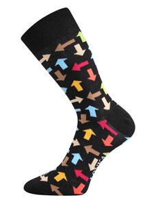 Lonka Černé pánské ponožky barevné ŠIPKY