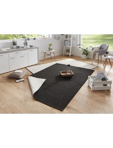 NORTHRUGS - Hanse Home koberce Kusový koberec Twin-Wendeteppiche 103096 schwarz creme – na ven i na doma - 80x150 cm