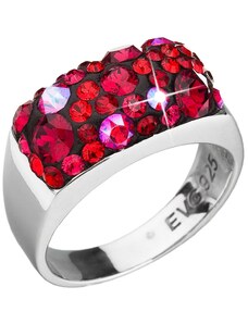 Evolution Group Stříbrný prsten s krystaly Swarovski červený 35014.3 Cherry
