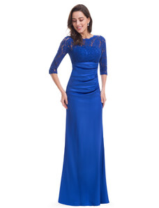 Ever-Pretty Elegantní světle modré večerní šaty s tříčtvrtečními rukávy