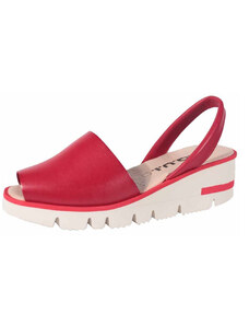 A.Q.U.I. dámské kožené sandály na platformě 9165 red