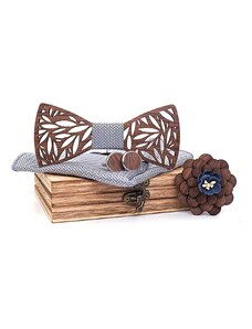 Dřevěné manžetové knoflíčky s motýlkem Veles