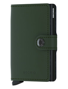 Kožené pouzdro na karty SECRID Miniwallet Matte Green Black zelená