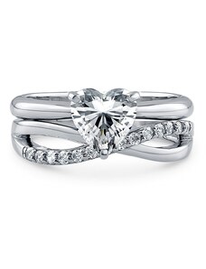 Set dámských stříbrných prstenů ADELLE