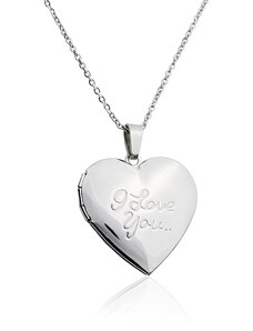 BM Jewellery Dámský náhrdelník srdce Valentýn z chirurgické oceli S592080