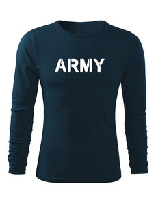 DRAGOWA Fit-T tričko s dlouhým rukávem army, tmavě modrá 160g / m2