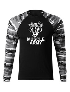 DRAGOWA Fit-T tričko s dlouhým rukávem muscle army team, metro 160g / m2