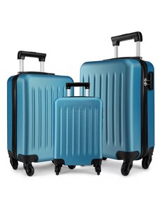 KONO Set kufrů - rodinný, plastový, cestovní, modrý