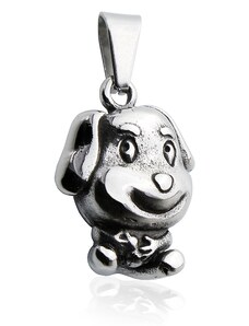 BM Jewellery Přívěsek stříbrný pes z chirurgické oceli S600080