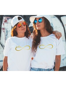 TRIKOO Set triček pro kamarádky INFINITY BFF Sisters Bílé