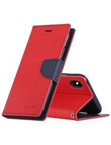 Pouzdro / kryt pro iPhone XS MAX - Mercury, Fancy Diary Red/Navy