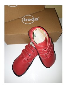 BEDA - boty do života Beda barefoot kožená obuv červená