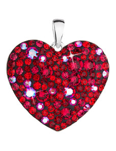 EVOLUTION GROUP Stříbrný přívěsek s krystaly Swarovski červené srdce 34243.3 cherry