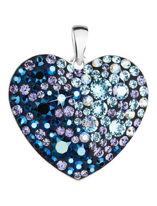 EVOLUTION GROUP Stříbrný přívěsek s krystaly Swarovski modré srdce 34243.3 blue style