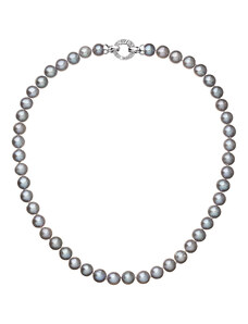EVOLUTION GROUP Perlový náhrdelník z pravých říčních perel šedý 22028.3