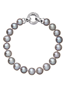 EVOLUTION GROUP Perlový náramek z pravých říčních perel šedý 23010.3