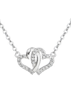 EVOLUTION GROUP Stříbrný náhrdelník se zirkonem bílé srdce 12006.1