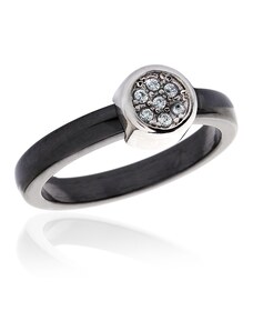 Dámský keramický prsten se zirkony BLACK&WHITE S631100