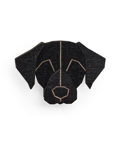 BeWooden Dřevěná brož ve tvaru psa Black Labrador Brooch