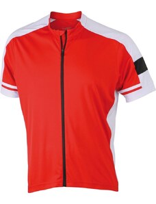 James & Nicholson Pánské cyklistické triko s krátkým rukávem James & Nicholson (JN454) Červená S