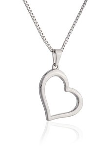 BM Jewellery Dámský náhrdelník srdce z chirurgické oceli S635070
