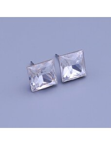 Pfleger Náušnice Swarovski kostky 10 mm Crystal (čirá)