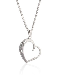 BM Jewellery Dámský náhrdelník srdce z chirurgické oceli S637100