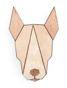 BeWooden Dřevěná brož ve tvaru psa Bull Terrier Brooch