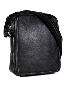 Kožená taška přes rameno Hexagona 469565 černá