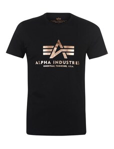 Pánské triko Alpha Industries Basic Černozlaté