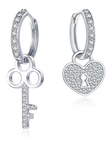Royal Fashion náušnice Klíč k mému srdci 2v1 SCE577