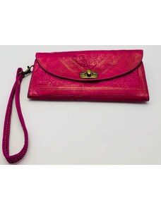 MagBag Kožená peněženka fialovo-růžová