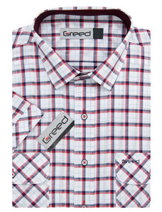 AMJ GREED pánská košile sportovní károvaná SK361, krátký rukáv