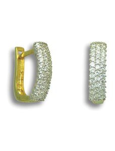 GEMMAX Jewelry Zlaté náušnice Patricia - osazené bílými zirkony GLEYB-76451