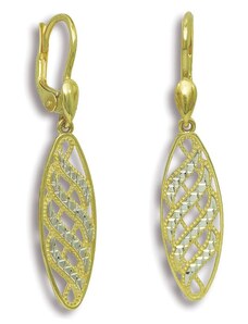 GEMMAX Jewelry Zlaté náušnice Navetka - dvojbarevné GLECN-77151