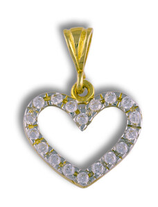 GEMMAX Jewelry Zlatý přívěšek Srdíčko se zirkony GLPYB-86211