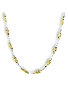GEMMAX Jewelry Zlatý náhrdelník - žlutý a bílý lesk délka 45 cm GLNCN-45-88771