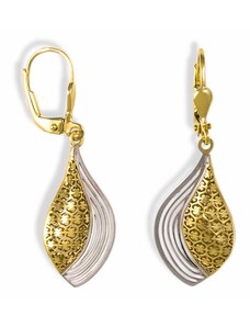 GEMMAX Jewelry Zlaté plastické visací náušnice - Dvoubarevné GLECN-04791