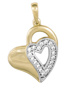 GEMMAX Jewelry Zlaté oslnivé srdce GLPCB-09511